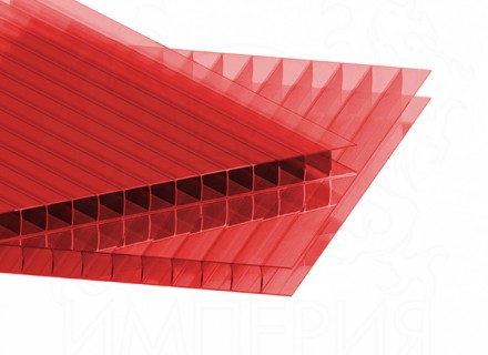 Сотовый поликарбонат IRROX толщина 10 мм, красный