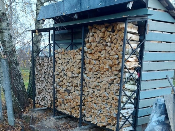 Дровник "Мангальный" 3 метра с покрытием из сотового поликарбоната толщиной 6 мм (бесцветный)