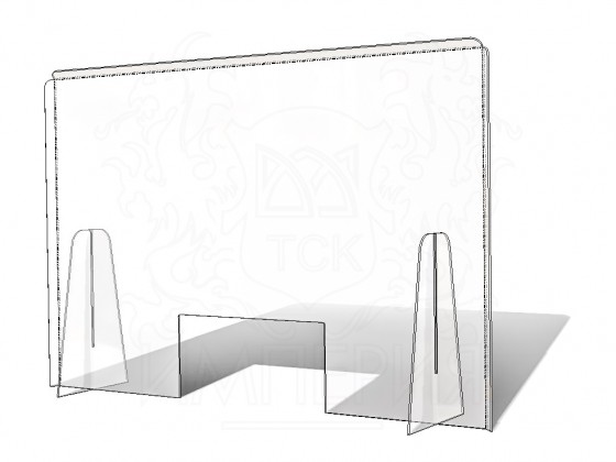 Экран-завеса защитный/экран противовирусный (настольный) 1000*500 мм (с окном 150*300 мм) "WOW SHIELD"
