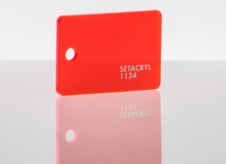 Литьевое оргстекло Setacryl, толщина 3 мм, красный флуоресцентный 1134