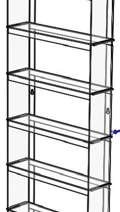 Встраиваемая декоративная полка-стеллаж 1000х420х110 мм (7 полок)