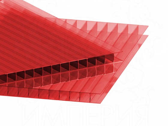 Сотовый поликарбонат IRROX толщина 16 мм, красный