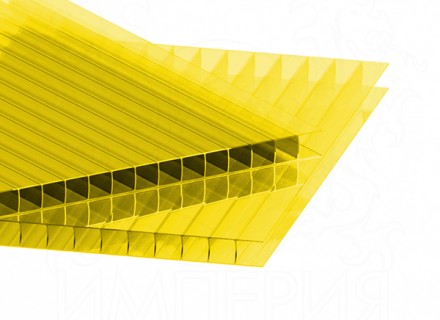 Сотовый поликарбонат IRROX толщина 4 мм, желтый